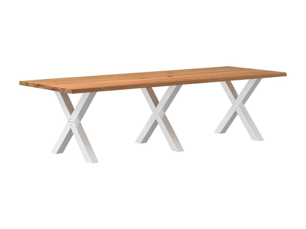 Table de salle à manger en chêne massif, marron