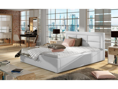 Lit en cuir, 140 x 200 cm, marron