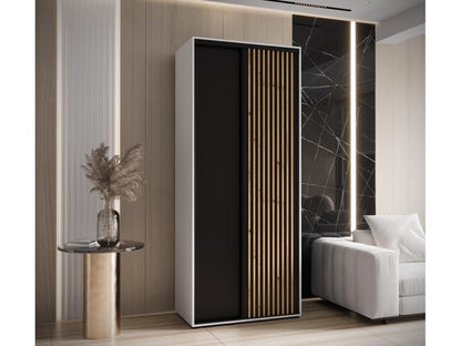 Armoire coulissante à 2 portes, 100 x 60 x 235,2 cm, noire
