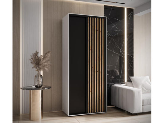 Armoire coulissante à 2 portes, 100 x 60 x 235,2 cm, noire