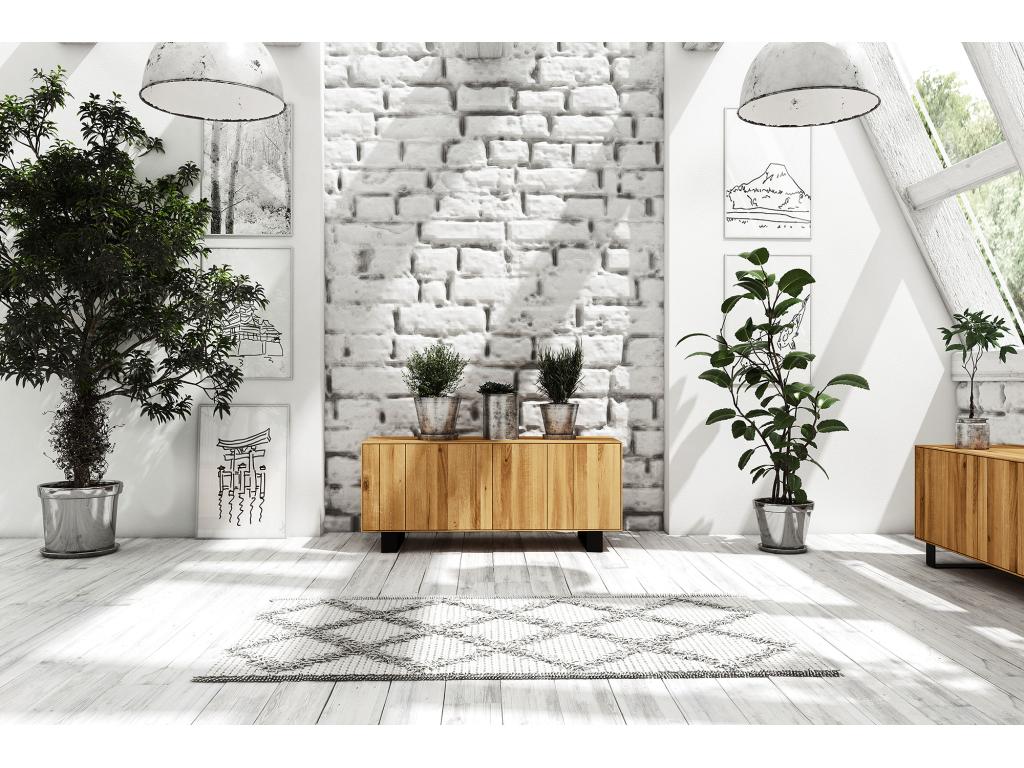 Commode en bois effet chêne, naturel