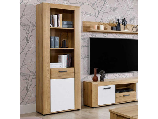 Bibliothèque à une porte, 192 cm, naturelle