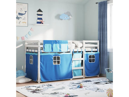 Cadre de lit superposé en pin massif, 90 x 190 cm, bleu