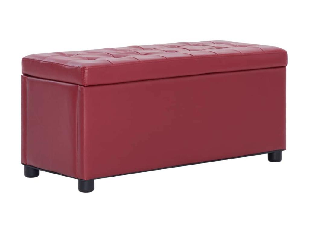 Pouf en cuir, 87,5 cm, rouge