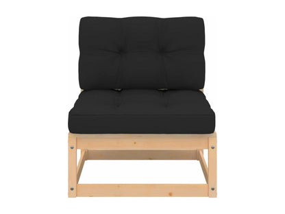 Ensemble de mobilier de jardin 8 pièces avec coussins, en pin massif gris