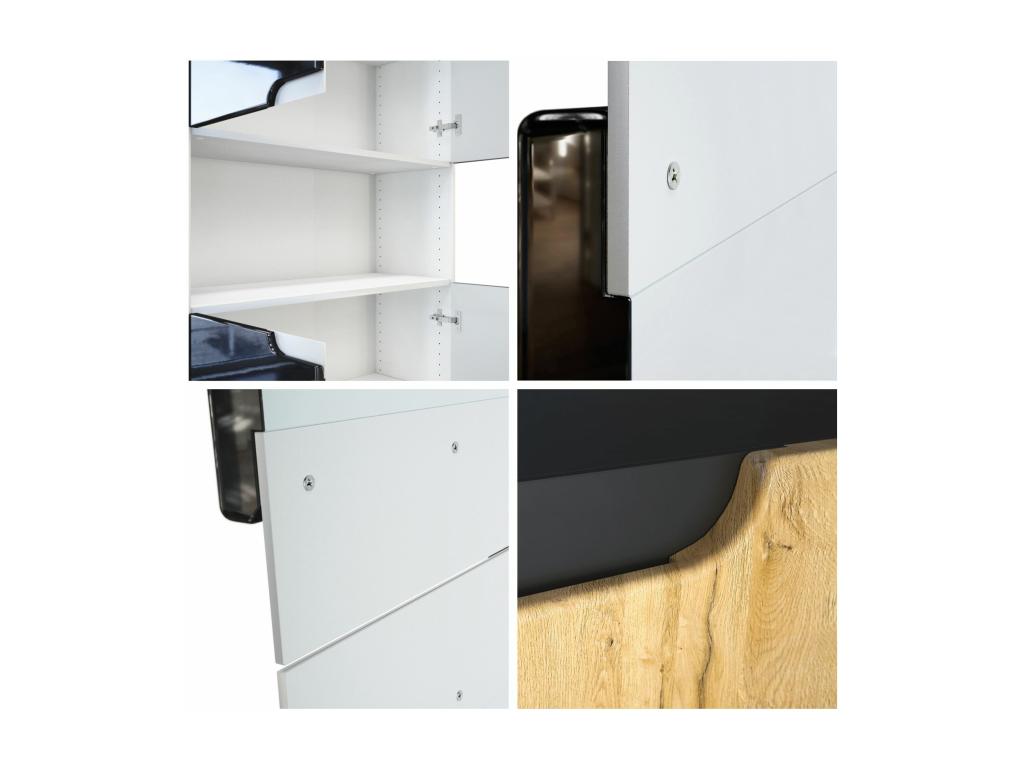 Armoire, 82 x 184 x 37 cm, noire