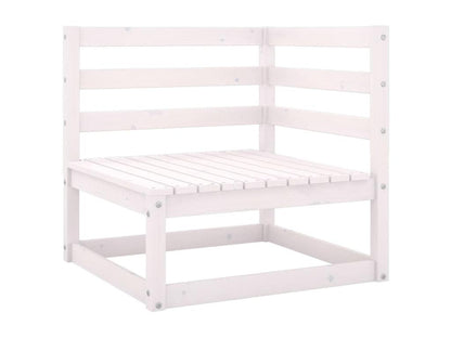 Ensemble de mobilier de jardin 6 pièces avec coussins, en pin massif blanc