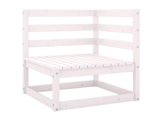 Ensemble de mobilier de jardin 6 pièces avec coussins, en pin massif blanc