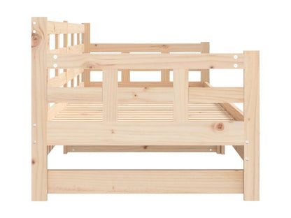 Lit en pin massif, 2 x 90 x 190 cm, marron