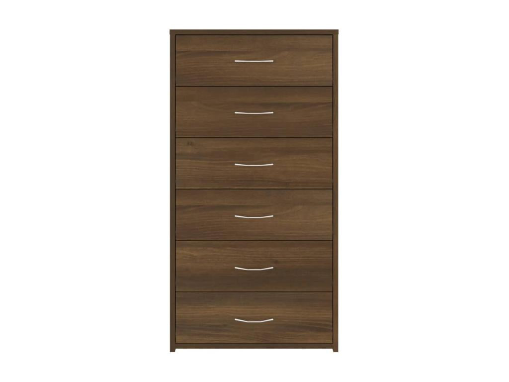 Buffet en bois imitation chêne, 50 x 34 x 96 cm, marron