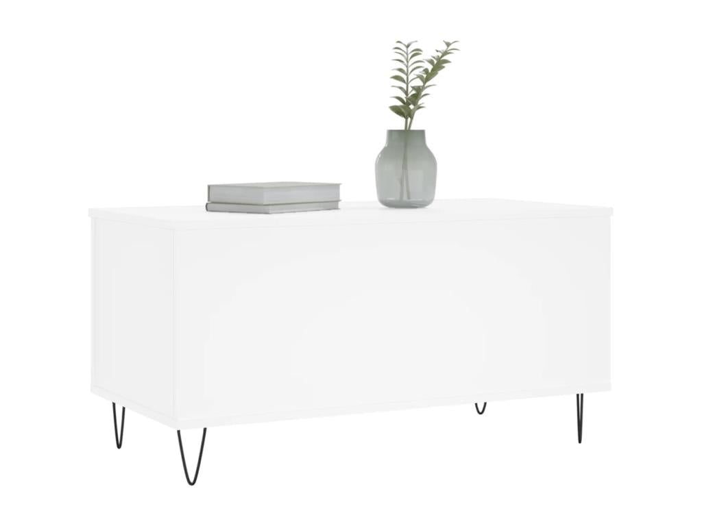 Table basse en bois composite, 90 x 44,5 x 45 cm, blanche