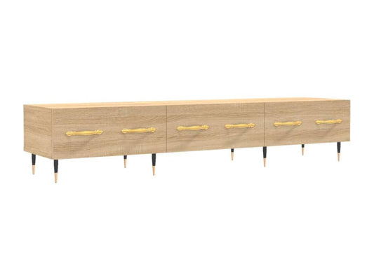Meuble TV en bois effet chêne, 150 x 36 x 30 cm, marron