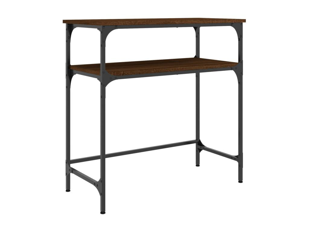 Table en bois effet chêne, 75 x 35,5 x 75 cm, marron