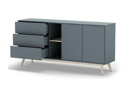 Buffet 2 portes, 165 cm, gris