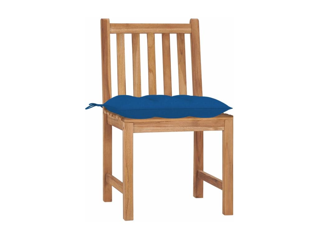 Ensemble de mobilier de jardin 6 pièces avec coussins, bleu
