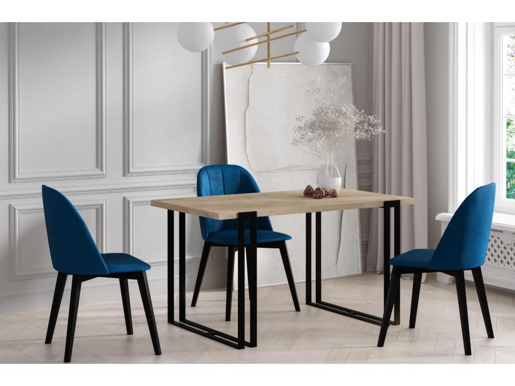 Table de salle à manger, 80 x 240 x 76 cm, noire