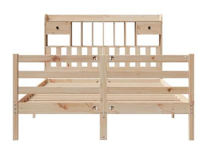 Lit en pin massif, 140 x 190 cm, marron