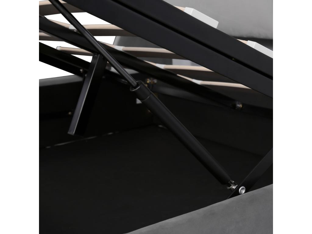 Lit, 140 x 190 cm, gris