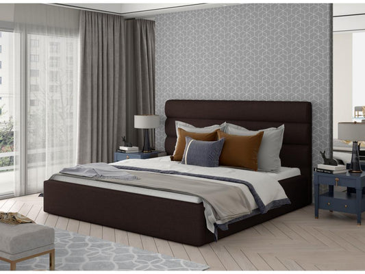 Lit en tissu, 200 x 200 cm, marron