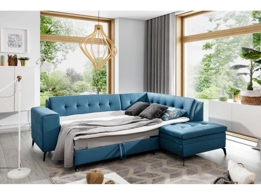 Canapé-lit convertible en tissu, 260 cm, gris