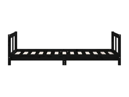 Cadre de lit en pin massif, 80 x 160 cm, noir