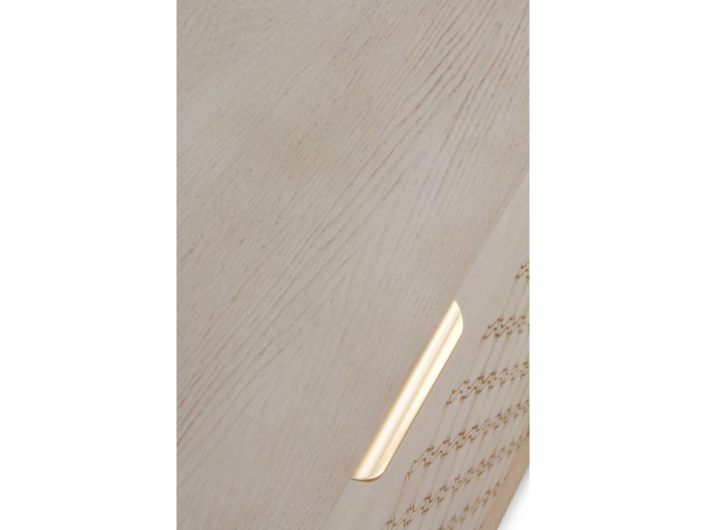 Buffet 3 portes en bois imitation chêne, beige