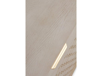 Buffet 3 portes en bois imitation chêne, beige