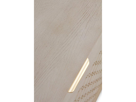 Buffet 3 portes en bois imitation chêne, beige