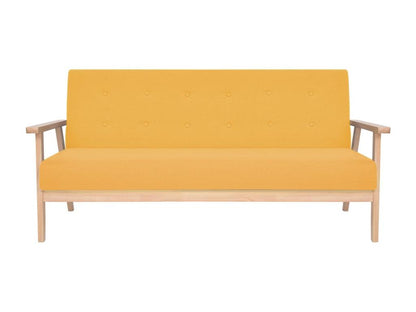 Canapé 2 pièces en tissu, jaune