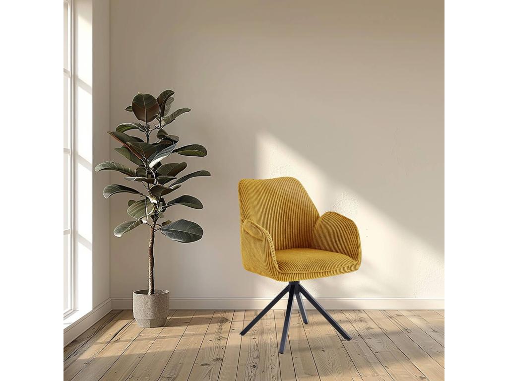 Fauteuil d'appoint en tissu, jaune