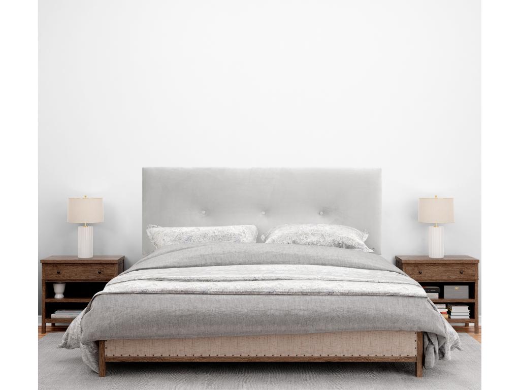 Lit en velours, 135 x 140 x 120 cm, blanc