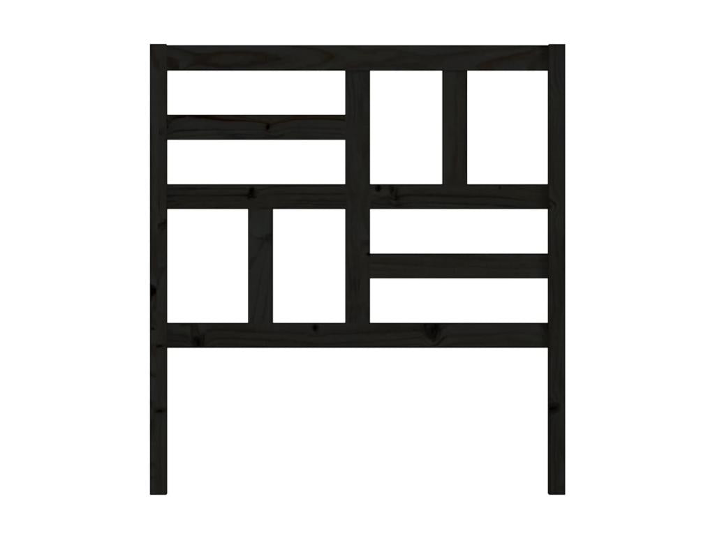 Lit en bois massif, 106 x 4 x 104 cm, noir