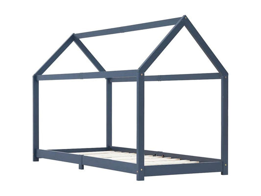 Cadre de lit en pin massif, 90 x 200 cm, gris