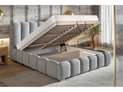 Lit en velours, 180 x 200 cm, noir