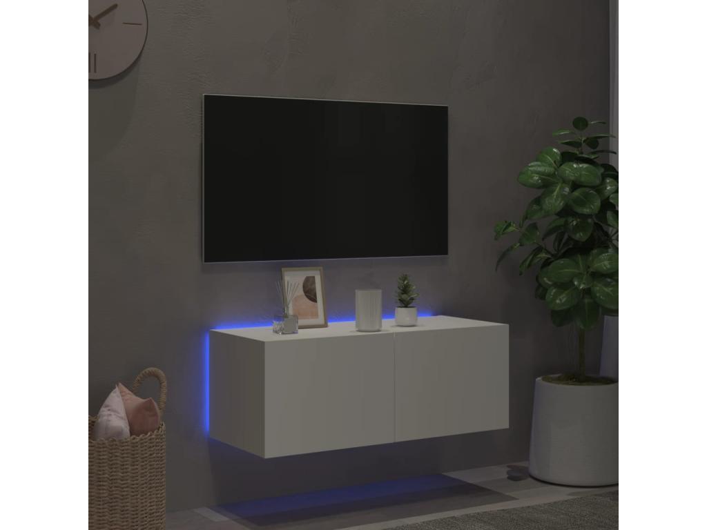 Meuble TV, 80 x 35 x 31 cm, blanc