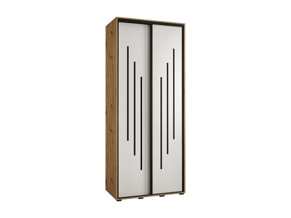 Armoire coulissante à 2 portes, 110 x 60 x 235,2 cm, noire