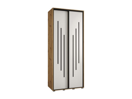 Armoire coulissante à 2 portes, 110 x 60 x 235,2 cm, noire