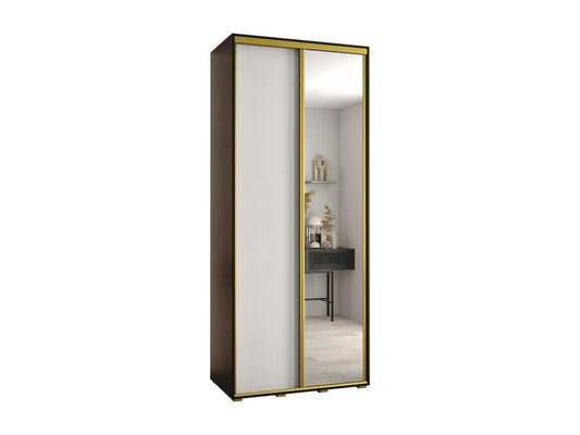 Armoire coulissante à 2 portes, 110 x 45 x 235,2 cm, noire