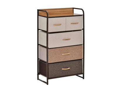 Commode en tissu, 58 x 29 x 99 cm, marron