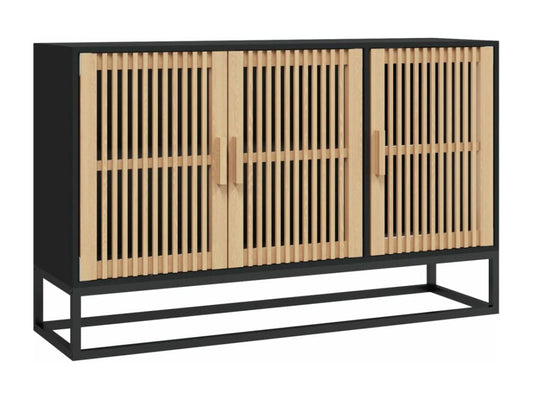 Buffet en bois composite, 105 x 30 x 65 cm, noir