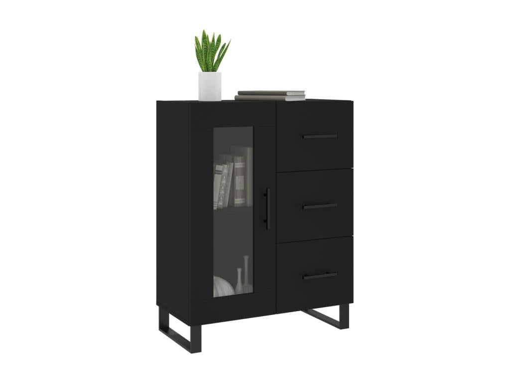 Buffet en bois d'ingénierie, 69,5 x 34 x 90 cm, noir