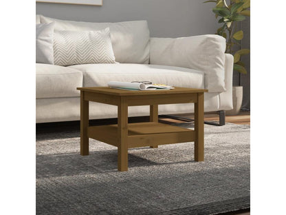 Table basse en bois massif, 55 x 55 x 40 cm, marron