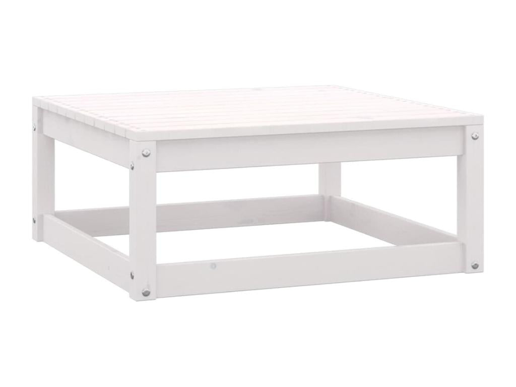 Ensemble de mobilier de jardin 8 pièces avec coussins, en pin massif blanc