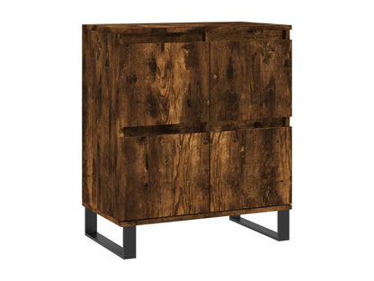 Buffet en bois imitation chêne, 2 pièces, marron