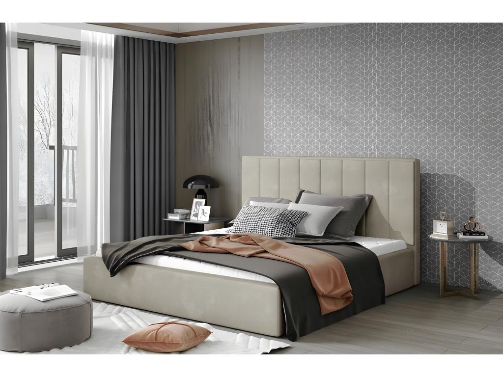 Lit en tissu, 180 x 200 cm, beige