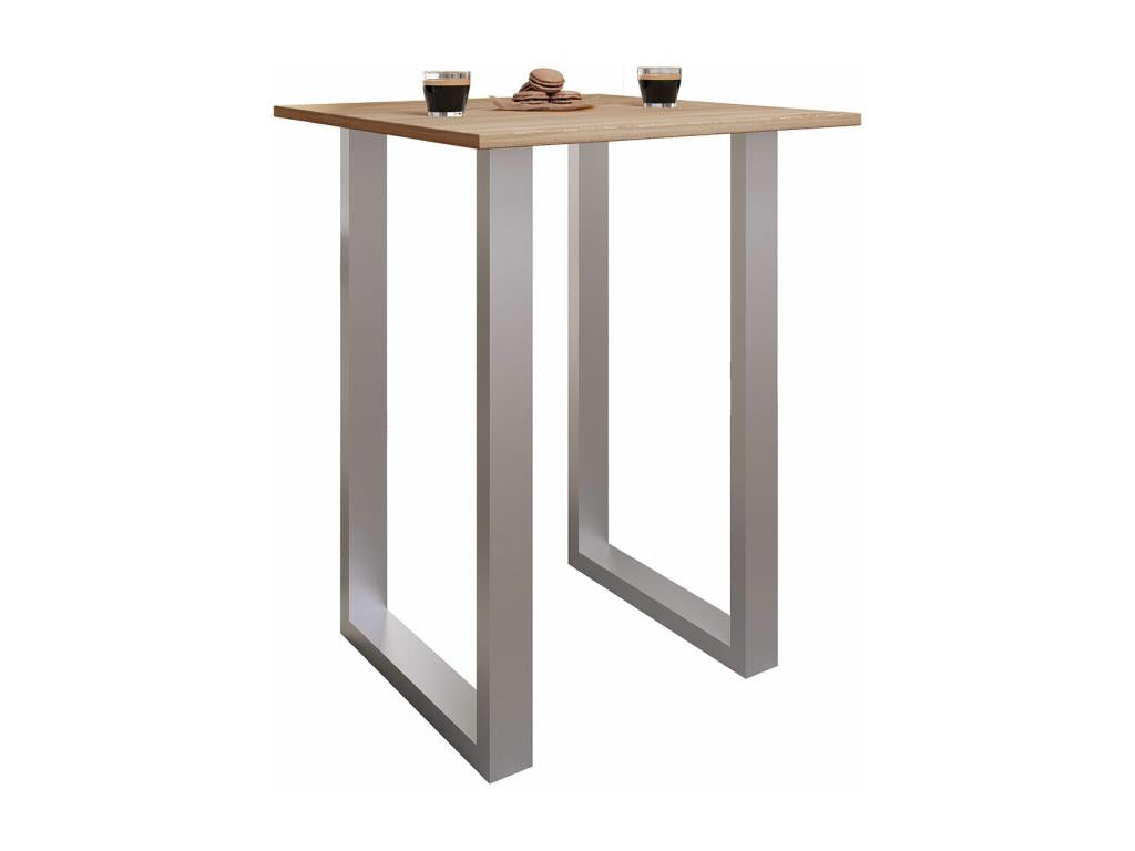 Table en bois imitation chêne, 80 x 50 cm, marron