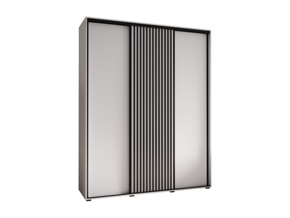 Armoire coulissante à 3 portes, 200 x 45 x 235,2 cm, blanche