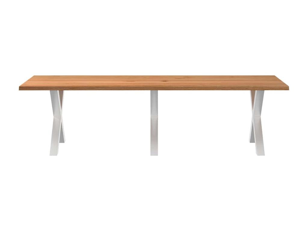 Table de salle à manger en chêne massif, marron