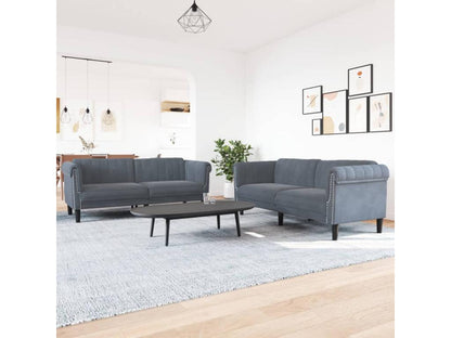 Ensemble de meubles de maison en velours gris, 2 pièces