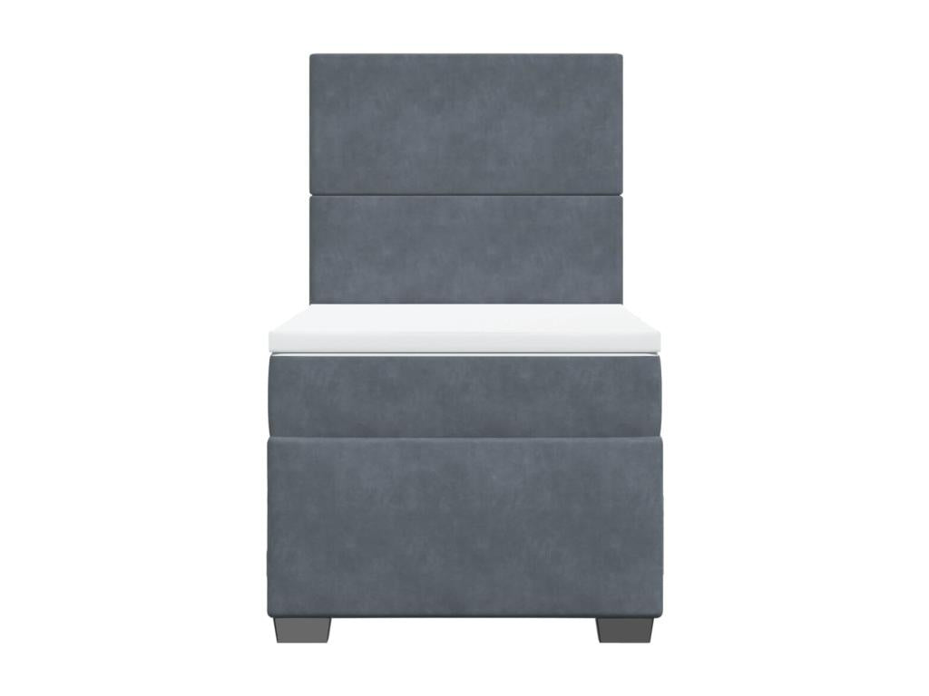 Lit en velours, 90 x 190 cm, gris